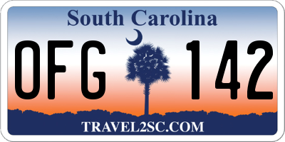 SC license plate OFG142