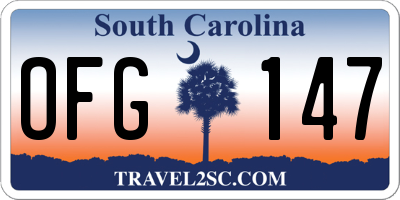SC license plate OFG147