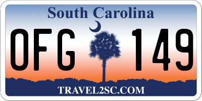 SC license plate OFG149