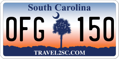 SC license plate OFG150