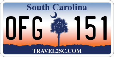 SC license plate OFG151