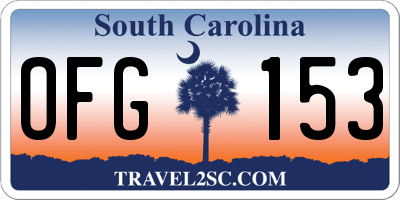 SC license plate OFG153