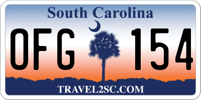 SC license plate OFG154