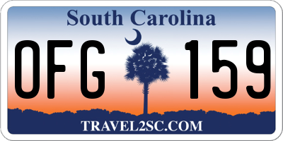 SC license plate OFG159