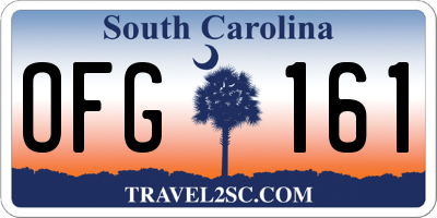 SC license plate OFG161