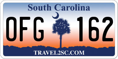 SC license plate OFG162