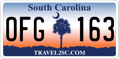 SC license plate OFG163