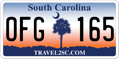 SC license plate OFG165