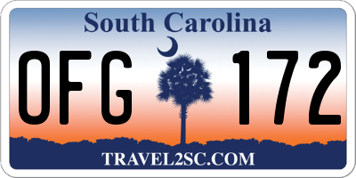 SC license plate OFG172