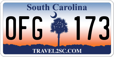 SC license plate OFG173