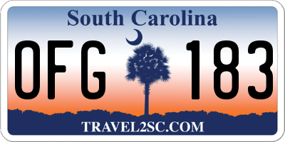 SC license plate OFG183