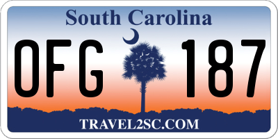SC license plate OFG187