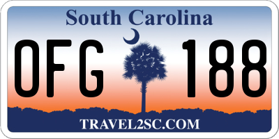 SC license plate OFG188