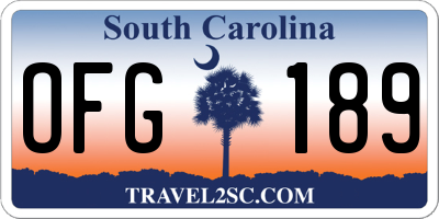 SC license plate OFG189