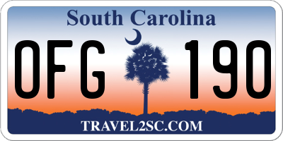 SC license plate OFG190