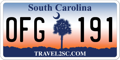 SC license plate OFG191