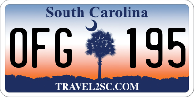 SC license plate OFG195