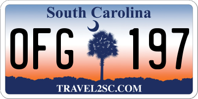 SC license plate OFG197