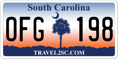 SC license plate OFG198