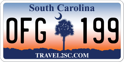 SC license plate OFG199