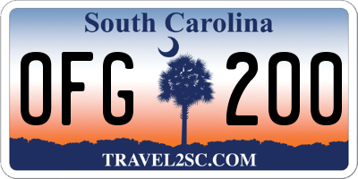SC license plate OFG200