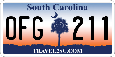 SC license plate OFG211