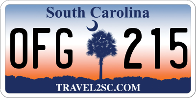 SC license plate OFG215