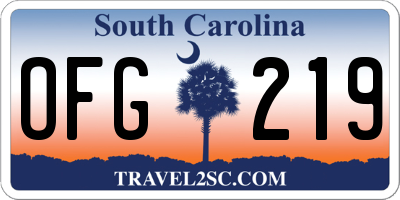 SC license plate OFG219