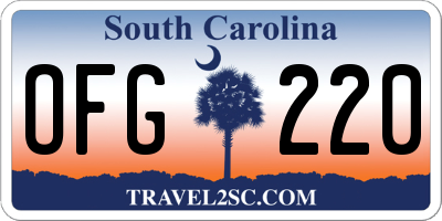 SC license plate OFG220
