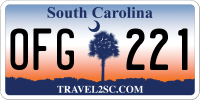 SC license plate OFG221