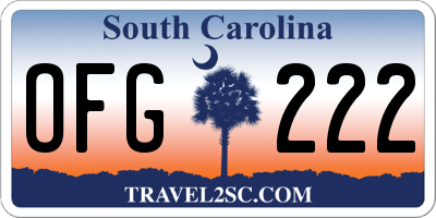 SC license plate OFG222
