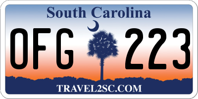 SC license plate OFG223