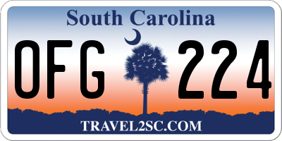 SC license plate OFG224