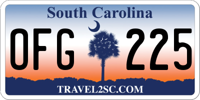 SC license plate OFG225