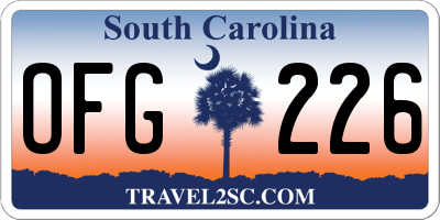 SC license plate OFG226
