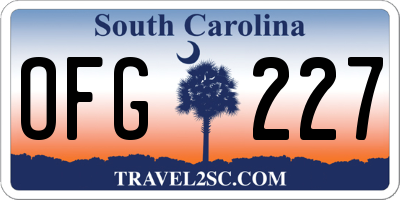 SC license plate OFG227