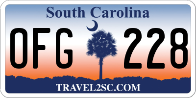 SC license plate OFG228
