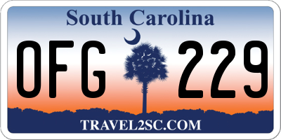 SC license plate OFG229