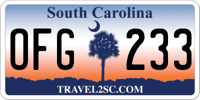 SC license plate OFG233
