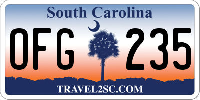 SC license plate OFG235
