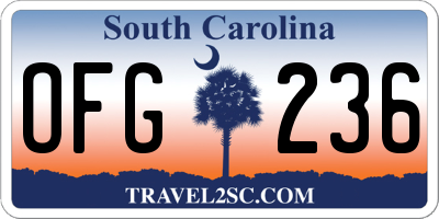 SC license plate OFG236