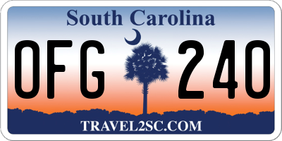 SC license plate OFG240