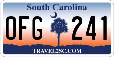 SC license plate OFG241