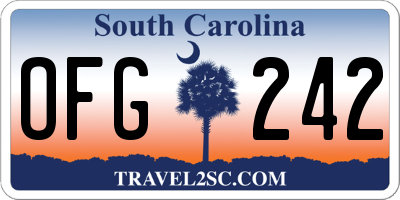 SC license plate OFG242