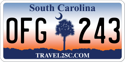 SC license plate OFG243