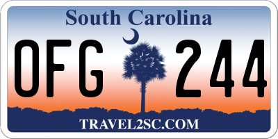 SC license plate OFG244