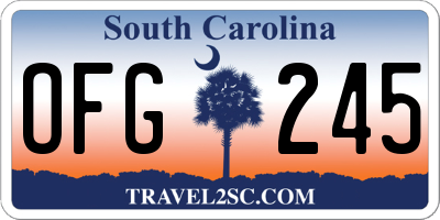 SC license plate OFG245