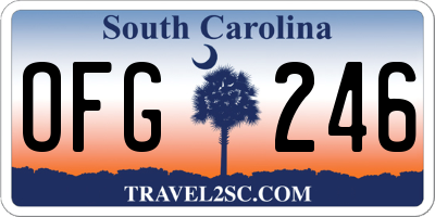 SC license plate OFG246