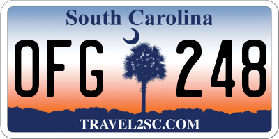 SC license plate OFG248