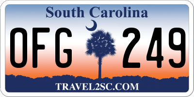 SC license plate OFG249